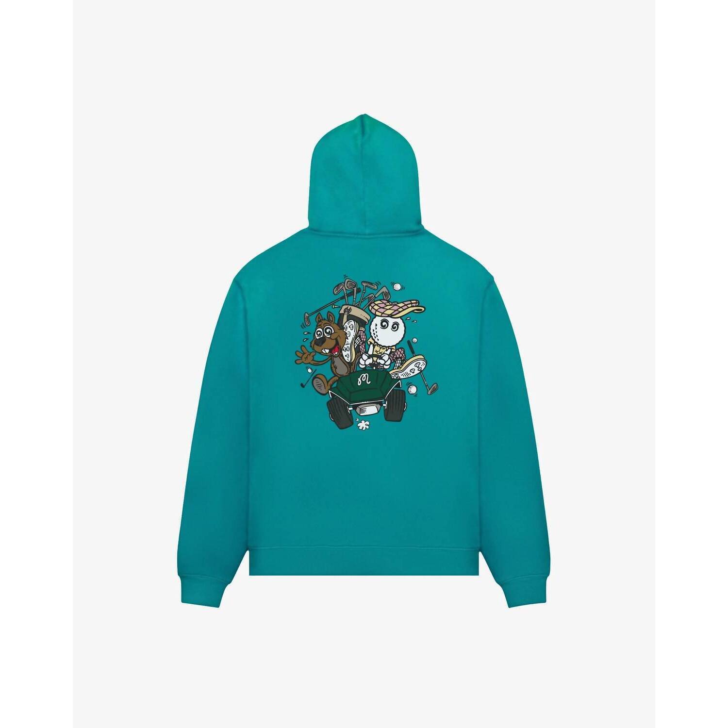New Malbon Golf Two Man Scramble Hoodie In Blue Green — image 3 of 3